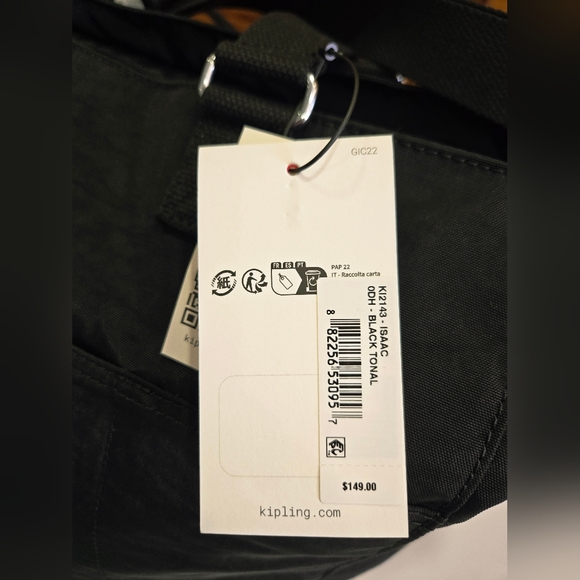 Kipling Bag Tote Black Travel Isaac NEW X Large Removable Strap Trolley Sleeve